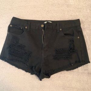 Black Denim Shorts